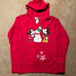 Disney Girls Holiday Hoodie. Mickey and Minnie. Excellent Condition.